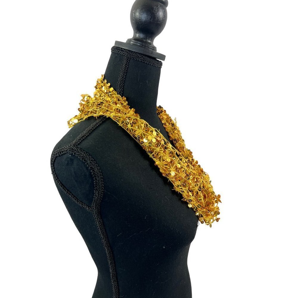 Charlie Paige Women's Gold Sequin Scarf - Picture 2 of 6